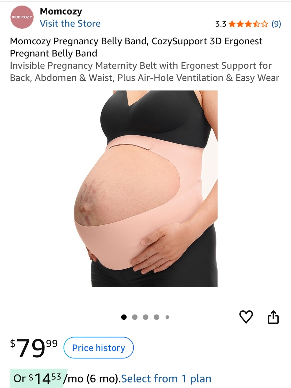 Momcozy Maternity Support Belly Band - Nude Pink